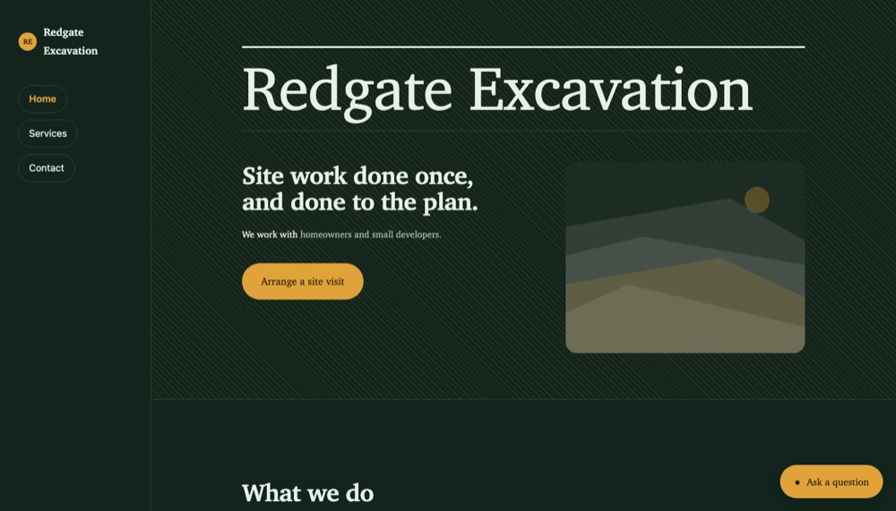 A demonstration build for Redgate Excavation, excavation.